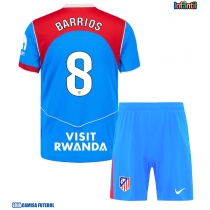 Camisa de Futebol Atletico Madrid Pablo Barrios #8 Equipamento Alternativo Infantil 2025-26 Manga Curta (+ Calças curtas)